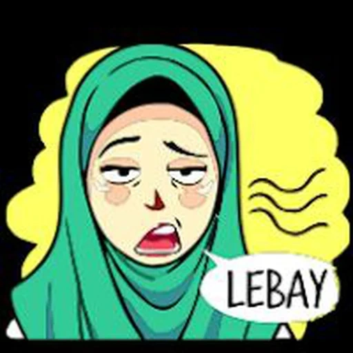 chica, hijab cartoon, patrón de cabeza, turbante de mujer musulmana, pintura musulmana