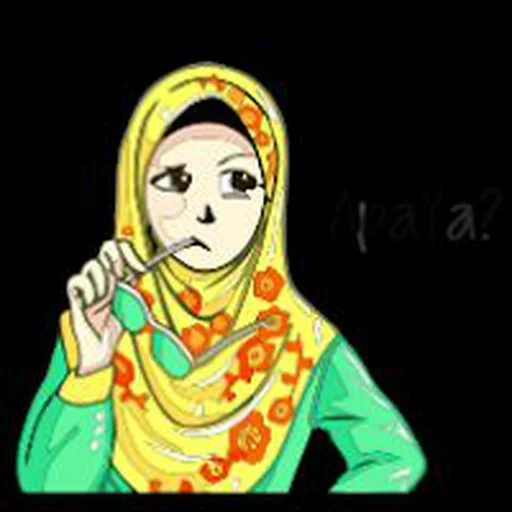 headscarf, kartun, muslim, girl, muslim children
