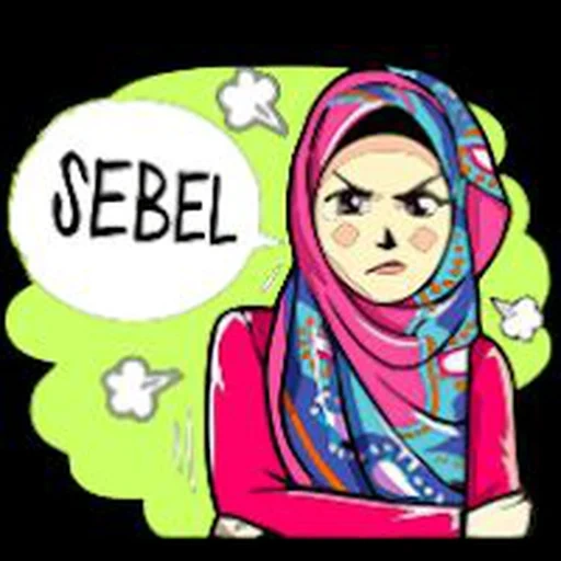 chica, hijabers, hijab cartoon, gambar kartun, banner de tapa creativa