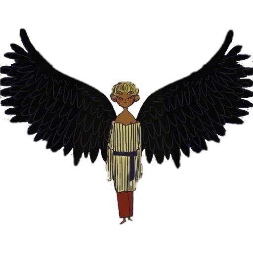 animação, wings, pessoas, black swan felax, padrão de anjo autônomo