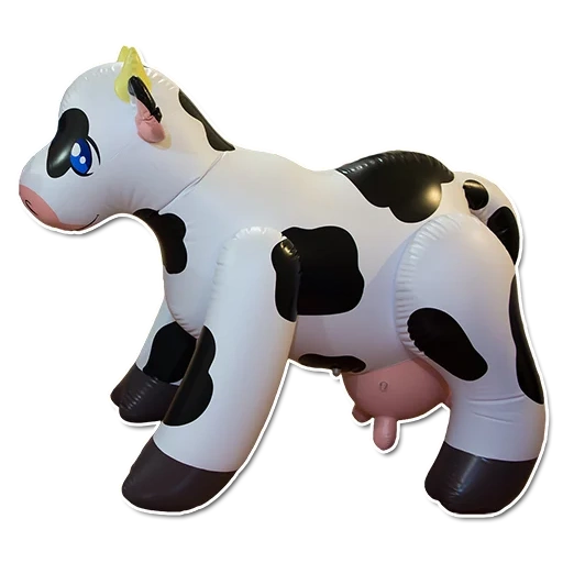 juguete de vaca, vaca inflable, el juguete de vaca murmura, vaca inflable de milka, la vaca es grande