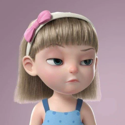 3 d, téléspectateur, oson, dessin animé, mignonne petite fille