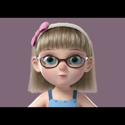 gadis, bagian 3 d, gadis kartun, terompet 3d girl, cartoon girl 3d