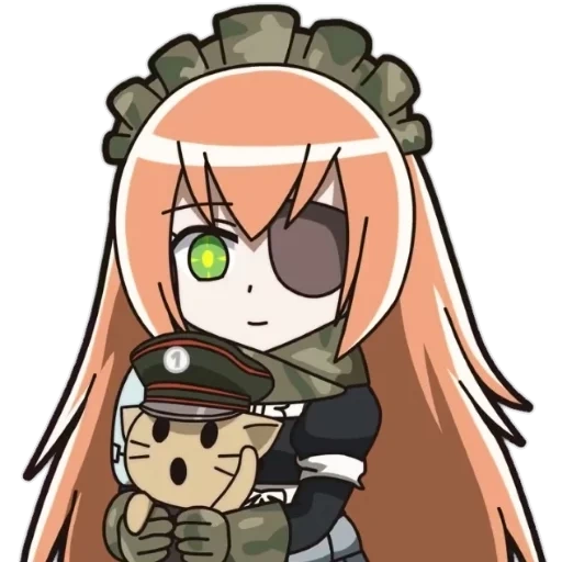 anime, youjo senki, personaggio di anime, cz2128 chibi delta, cz2128 delta overlord