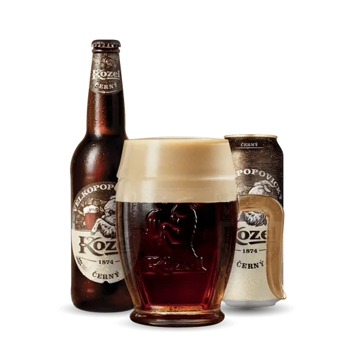 la birra, kozel dark, capra vilkobovitz, bicchiere di birra di capra vilko popovich, birra scura velkopopovicky kozel dark