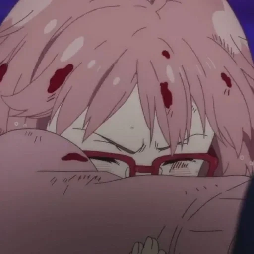 anime behind the line, kuriyam mirai battle, kuriyam mirai blood, kuriyama mirai is crying, anime kuriyama mirai cries