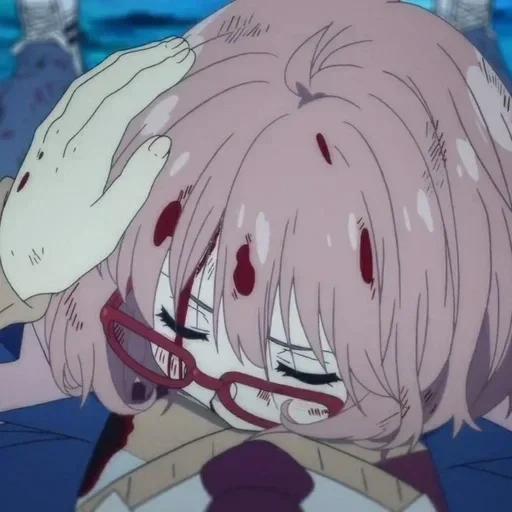 anime behind the line, kuriyam mirai battle, mirai kuriyama anime, kuriyama mirai is crying, anime kuriyama mirai cries
