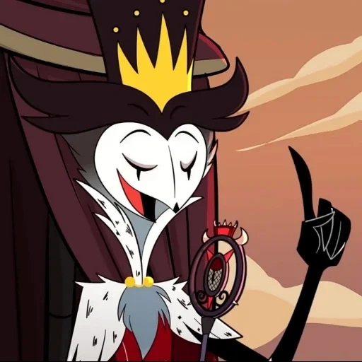 boss dell'inferno, hotel khazbin, boss di stolas helluva, cyber cat studio hellish boss, hotel hazbin hell boss personaggi owl