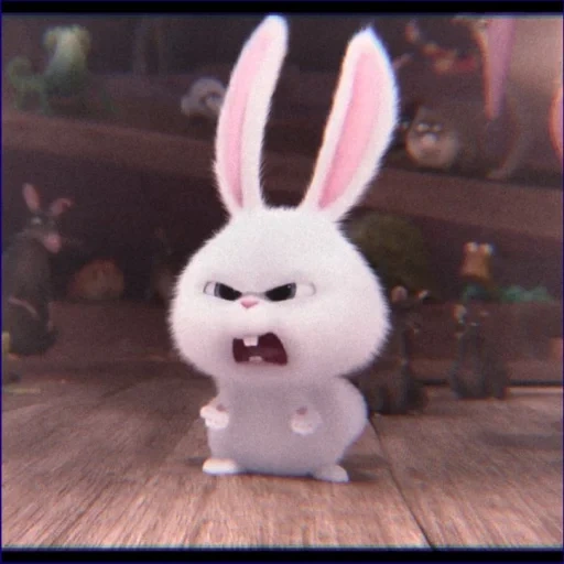 conejo, bola de nieve de conejo, conejo de dibujos animados, conejos divertidos, animales divertidos