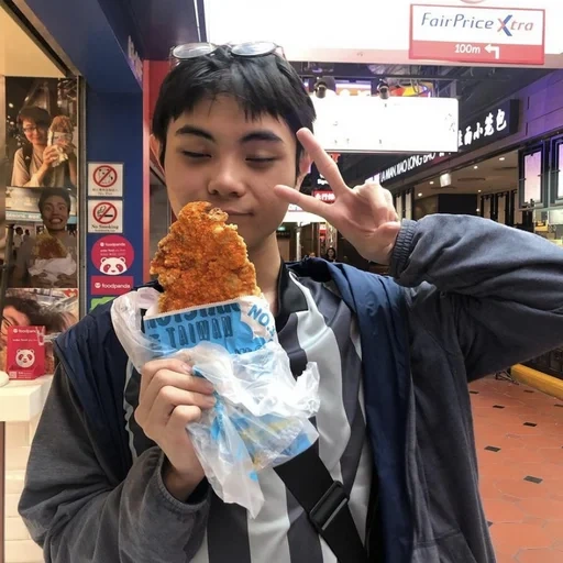 asiático, flood flood, ice cream, street food, fried chicken