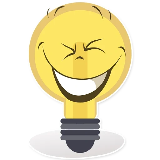símbolo de expressão, lâmpada, idéia sorridente, idéias de lâmpada, lâmpada sorridente