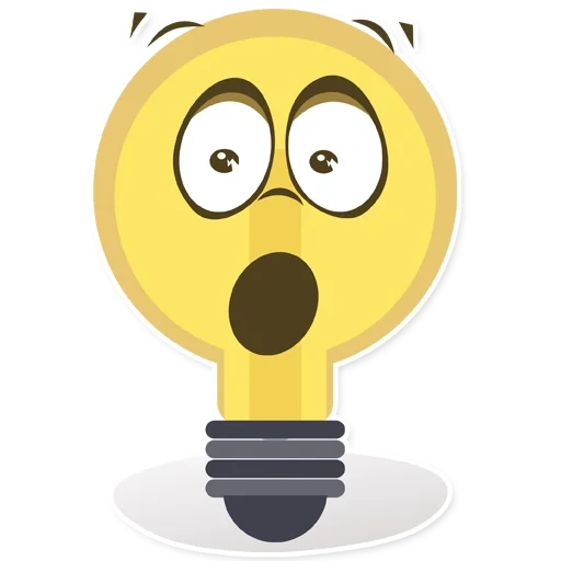 e lama, bulb, smiley idea, smiley light bulb, surprised emoji