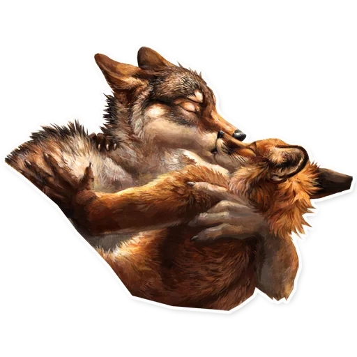 fox and wolf, frie hyenas, frie art fox, furry fox kenket, illustrated wolf