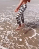 человек, мальчик, на пляже, девушка море, стильные луки пляжа