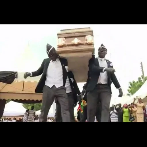 funéraire, cercueil danse, noirs avec des cercueils, mème de danse de cercueil, les nègres dansent avec un cercueil