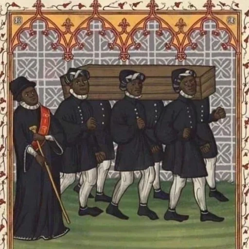 ilustração, funeral medieval, funeral medieval, dançarinos de coffin medievais, karashnikov mikhail timofevich