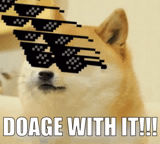 the doge, der hund betrüger, mit pixelbrille, deal with it
