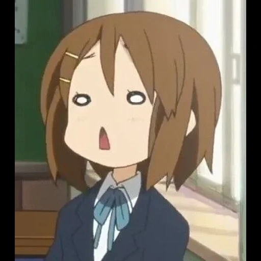 mundo chibi, meme de anime ritsa, yui hirasawa terca, capturas de pantalla divertidas del anime, anime k-on yui divertido