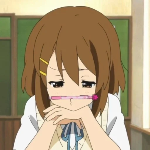 picture, twitter, yui hirasaw emotions, lovely anime drawings, yui hirasawa embarrassment