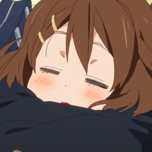ide anime, anime yang indah, karakter anime, yui hirasawa sedang tidur, penutup ikon anime