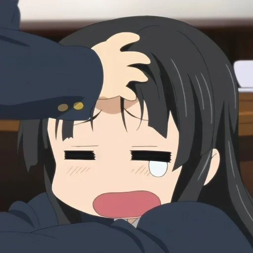 mio hat angst, mio akiyama, anime anime, anime lacht, anime sind klein