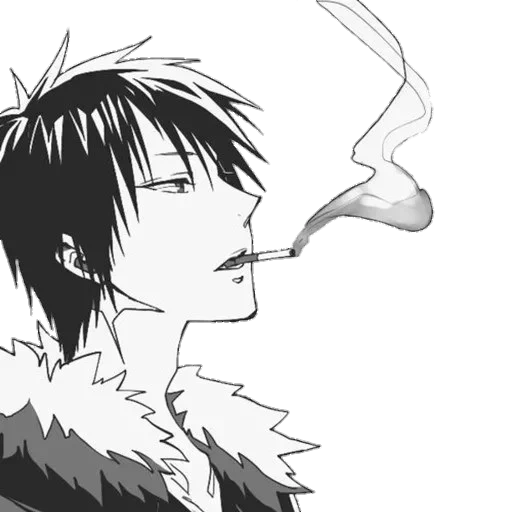 manga izai, anime fumando, mangá com um cigarro, manga izai orihara, guy fumando anime