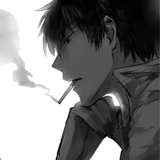 imagen, chicos de anime, el chico fumador del anime, héroes de anime con un cigarrillo, chico de anime con un cigarrillo