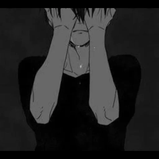 gambar, seni kesedihan, anime sedih, seni anime yang menyedihkan, anime sad depression