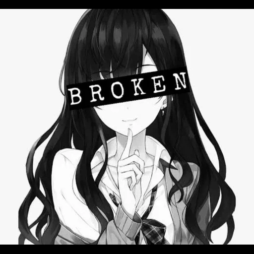 gambar, manga anime, bekas luka pertempuran, gadis anime, anime depresi