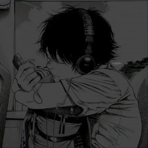 рисунок, парень аниме, грустные аниме, грустный аниме парень, грустные аниме рисунки