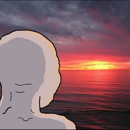 sunset meme, death file, happy wojak sunset