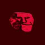 darkness, uncanny, disturb, red troll face, trollface becoming uncanny