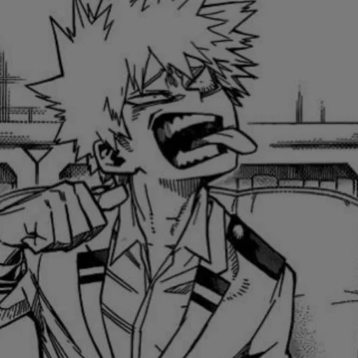 bakugou, pensil wajah bakugo, shengmu bakougou hitam dan putih, gambar akademi pahlawan saya, akademi sketsa pahlawan saya