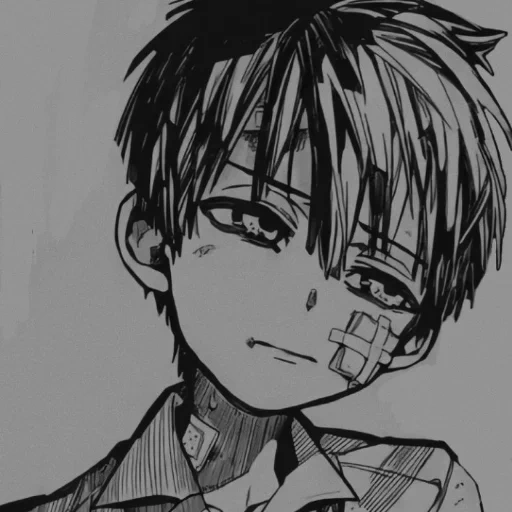 garçons d'anime, garçon hanako, hanako kun pleure des mangas, boy de toilette anime hanako, toilette boy hanako kun tsukas