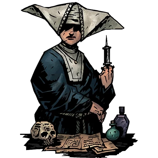 darkest dungeon, a masmorra mais escura, mysterista da masmorra escura, guardião da masmorra escura, chefe fanático da masmorra escura