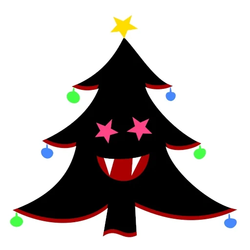vector de árbol de navidad, árbol de navidad negro, silueta en espiga, perfil misterioso del árbol de navidad