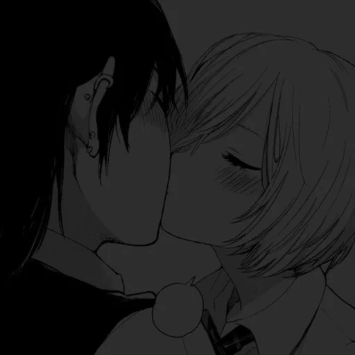 image, couple anime, anime dans un couple, baiser, dessins de vapeur d'anime