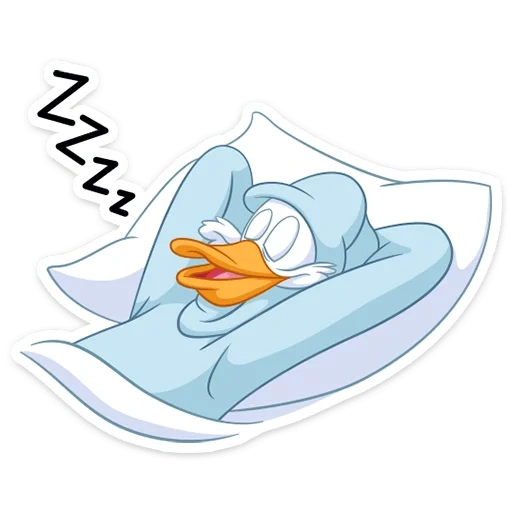 bebek daisy, clipart bebek, kartun krya, kartun tidur, donald duck di bawah selimut