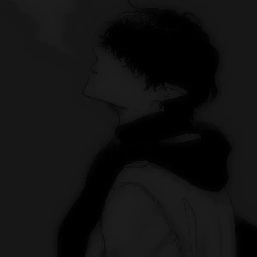 young man, people, darkness, handsome boy, sad animation