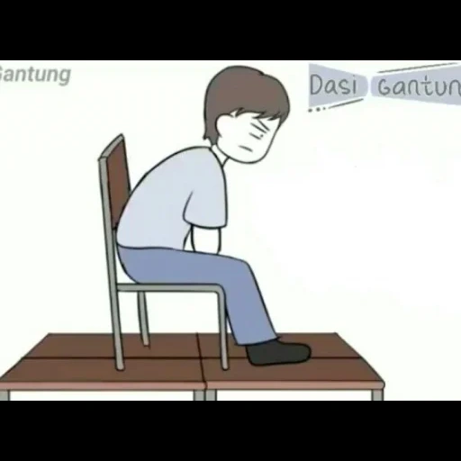 kaki, orang, kursi berdiri, meme komika, orang yang sedih