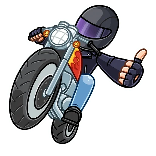 motorradkunst, motorradfahrerzeichnung, roter clipart