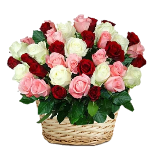 роза микс, корзина розами, красивый букет, кустовые розы букет, голландские розы корзине