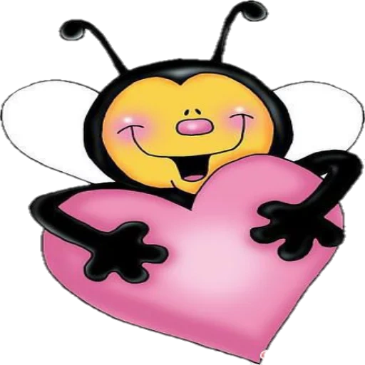 пчелка, милая пчелка, пчелка сердечком, влюбленная пчелка, сердечки мультяшные