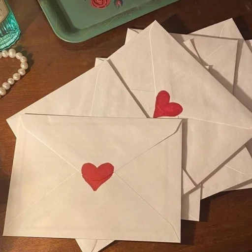 carnet, l'enveloppe, lettre d'amour, une lettre à un bien-aimé, enveloppe rouge de lunbao