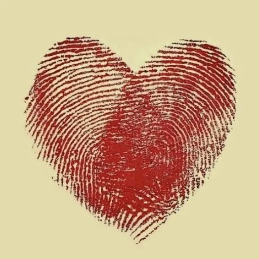 tirages, cœur d'empreinte, le cœur est des empreintes digitales, cœur des empreintes digitales, cœur saint-valentin