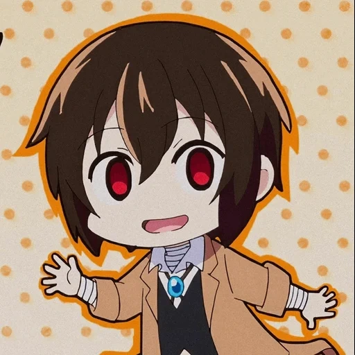 dazai, chibi dazai, osamu dadzai, bsd wan dazai, cani erranti chibi