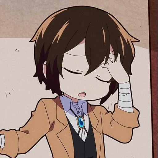 dazai, picture, chibi dazai, osamu dadzai, dazai yawns