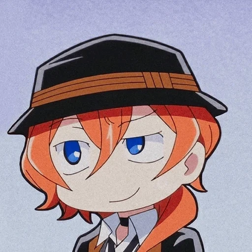 chuuya, chuya nakahara, icon di chuya nakahara, anime chuya nakahara, mandarini chibi chibi