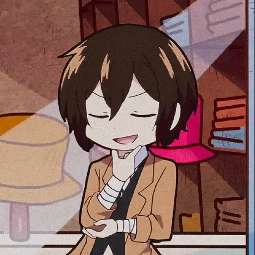 anime, chibi dazai, idee anime, anime carino, osamu dadzai