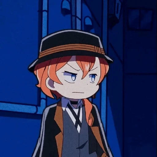 chuya chibi, osamu dadzai, chuya nakahara, anime charaktere, chuya nakahara anime